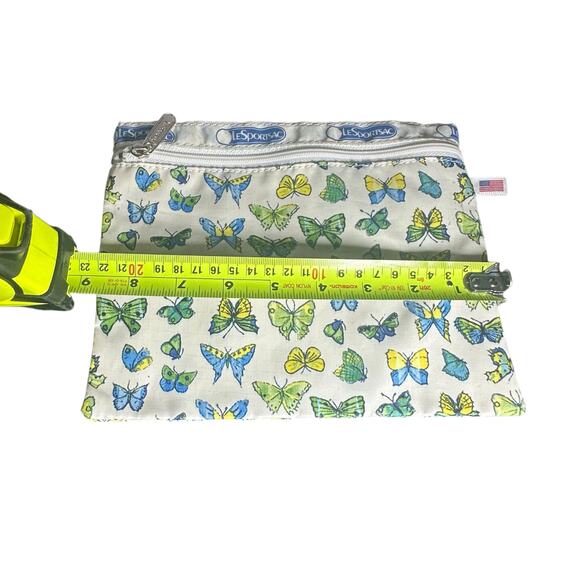 LeSportsac Butterfly Print Zip Pouch Cosmetic Bag Made in USA 80’s vintage - Picture 3 of 5